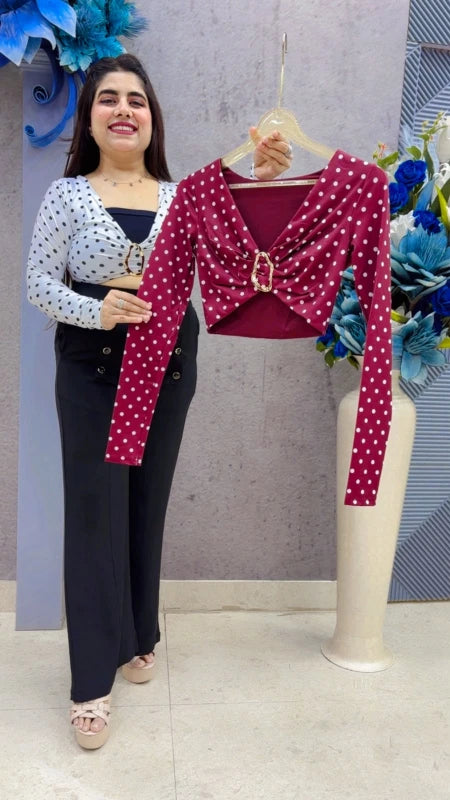 BEAUTIFUL POLKA CROP TOP GGR5379 Girls Glitters