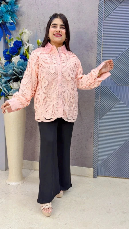 BEAUTIFUL SHIRT WITH FLORAL EMBROIDERY GGR5394 Girls Glitters