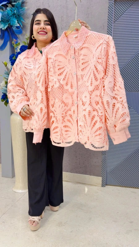 BEAUTIFUL SHIRT WITH FLORAL EMBROIDERY GGR5394 Girls Glitters