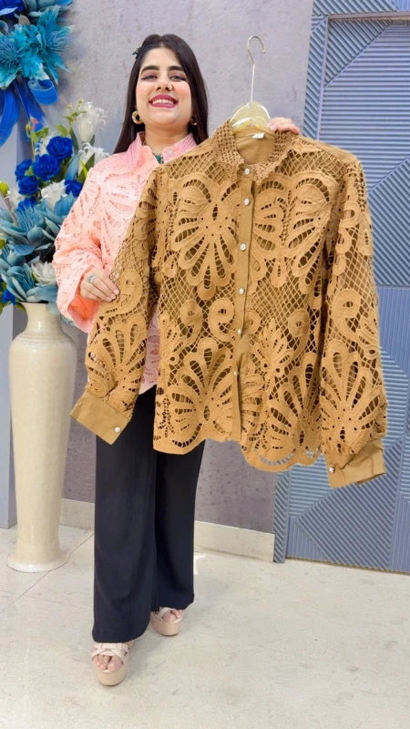BEAUTIFUL SHIRT WITH FLORAL EMBROIDERY GGR5394 Girls Glitters