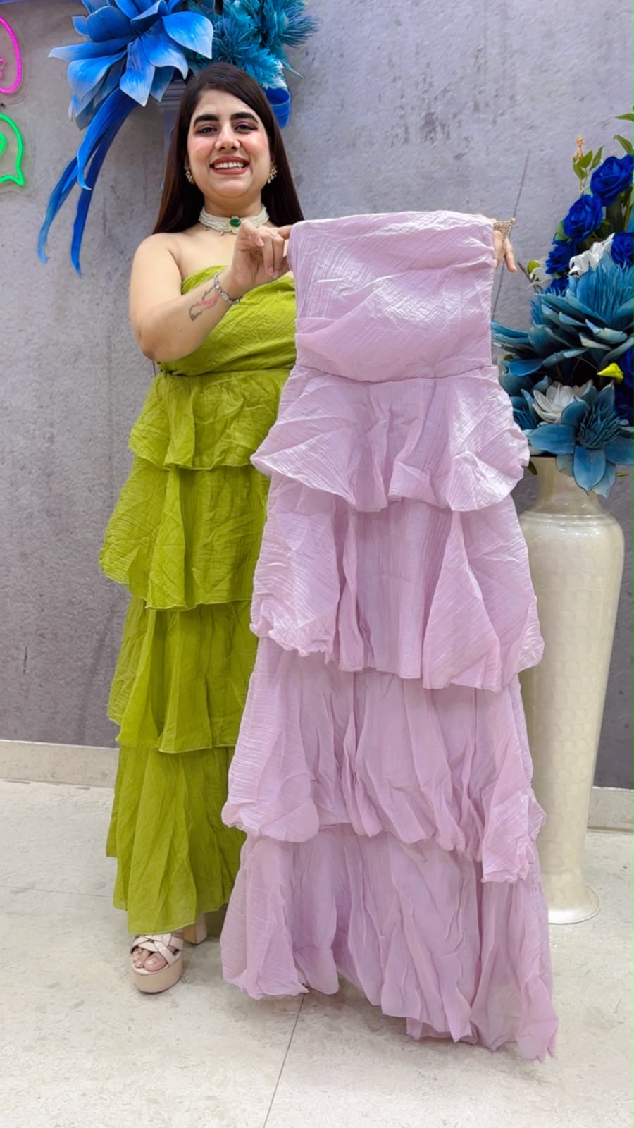 BEAUTIFUL PREMIUM STRAPLESS TIERED DRESS GGR5400 Girls Glitters