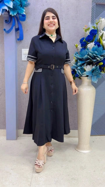 MIDDI SHORT DRESS WITH BELT GGR5401 Girls Glitters