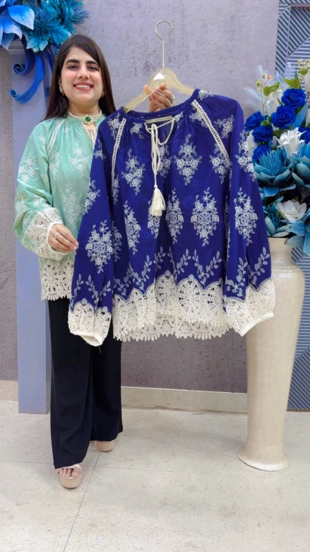 BEAUTIFUL EMBROIDERY COTTON TOP GGR5411 Girls Glitters