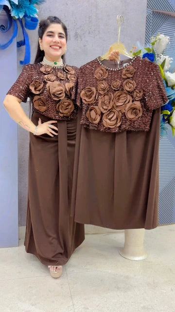 BEAUTIFUL PREMIUM TOP WITH SKIRT SET GGR5412 Girls Glitters