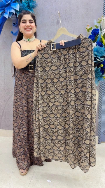 BEAUTIFUL SKIRT WITH BELT GGR5415 Girls Glitters
