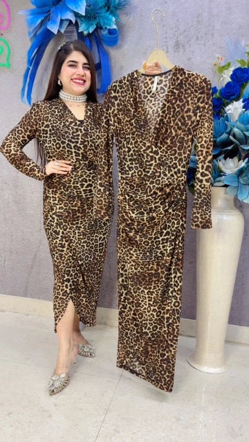 BEAUTIFUL PRINTED LEOPARD DRESS GGR5420 Girls Glitters