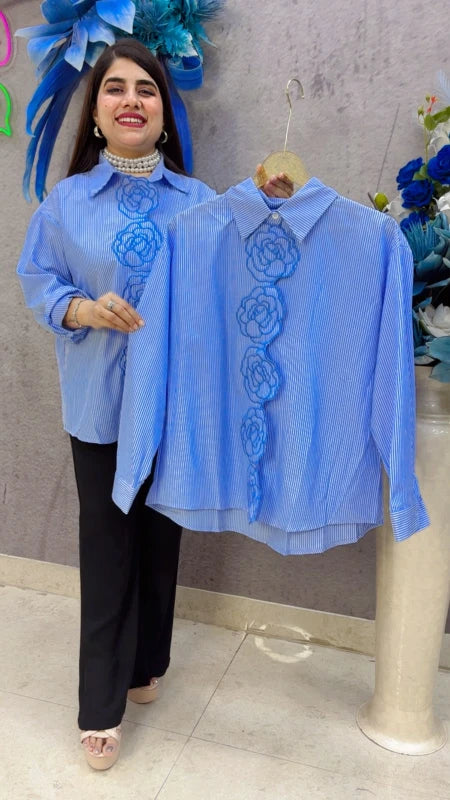 BEAUTIFUL SHIRT WITH FLORAL DESIGN GGR5426 Girls Glitters