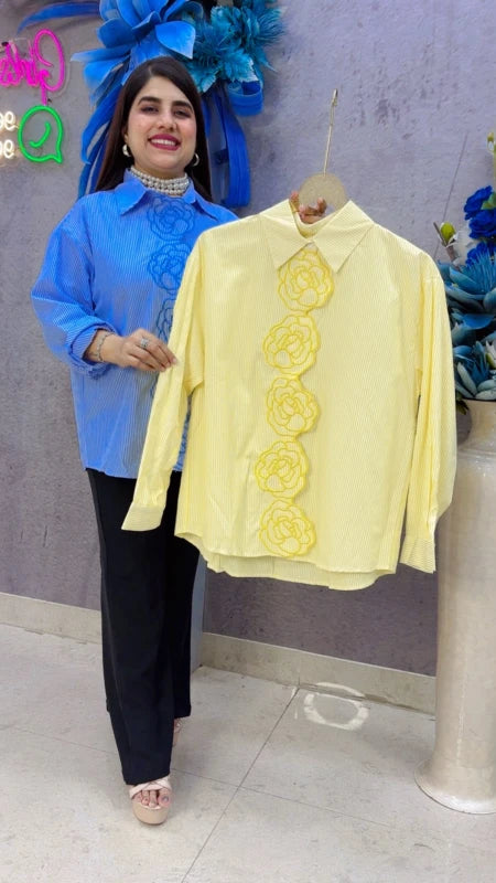 BEAUTIFUL SHIRT WITH FLORAL DESIGN GGR5426 Girls Glitters