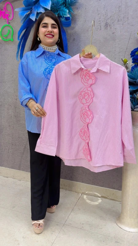 BEAUTIFUL SHIRT WITH FLORAL DESIGN GGR5426 Girls Glitters