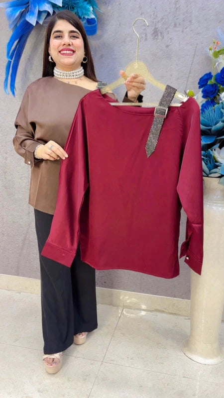 BEAUTIFUL PREMIUM TOP WITH SIDE BELT GGR5428 Girls Glitters