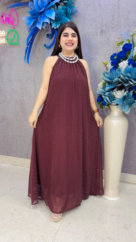 BEAUTIFUL PREMIUM POLKA DRESS GGR5433 Girls Glitters