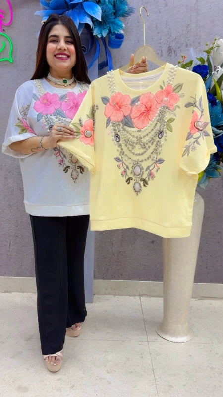 BEAUTIFUL EMBROIDERED TOP GGR5443 Girls Glitters