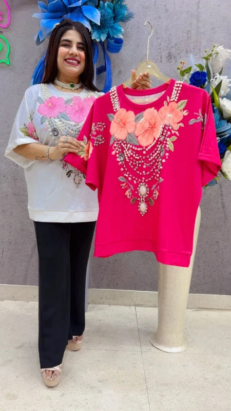 BEAUTIFUL EMBROIDERED TOP GGR5443 Girls Glitters