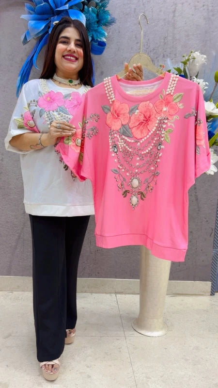 BEAUTIFUL EMBROIDERED TOP GGR5443 Girls Glitters