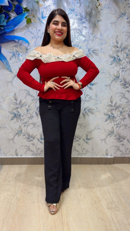 BEAUTIFUL PREMIUM OFFSHOULDER LYCRA TOP GGR5480 Girls Glitters