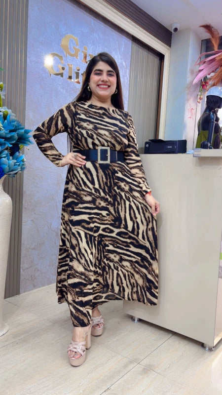 BEAUTIFUL PREMIUM DRESS WITH BELT GGR5495 Girls Glitters