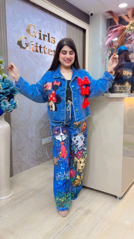 BEAUTIFUL PREMIUM MICKEY DENIM JACKET GGR5512 Girls Glitters