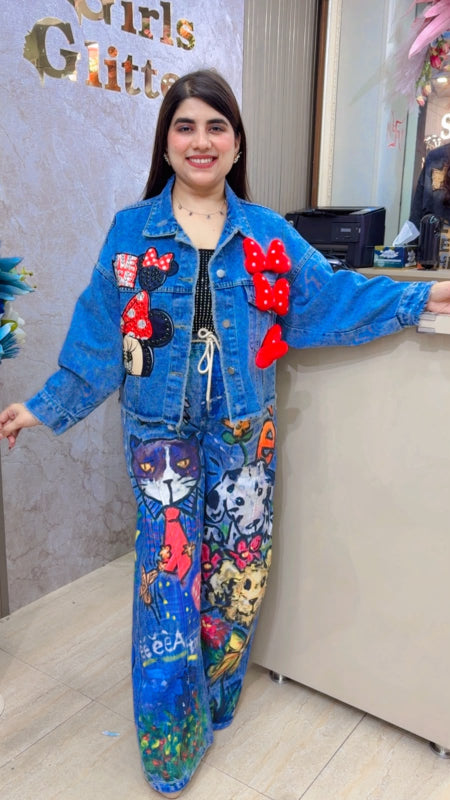 BEAUTIFUL PREMIUM MICKEY DENIM JACKET GGR5512 Girls Glitters