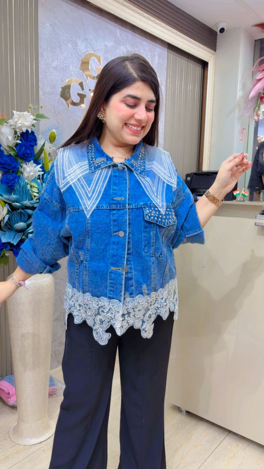 BEAUTIFUL DENIM JACKET GGR5527 Girls Glitters