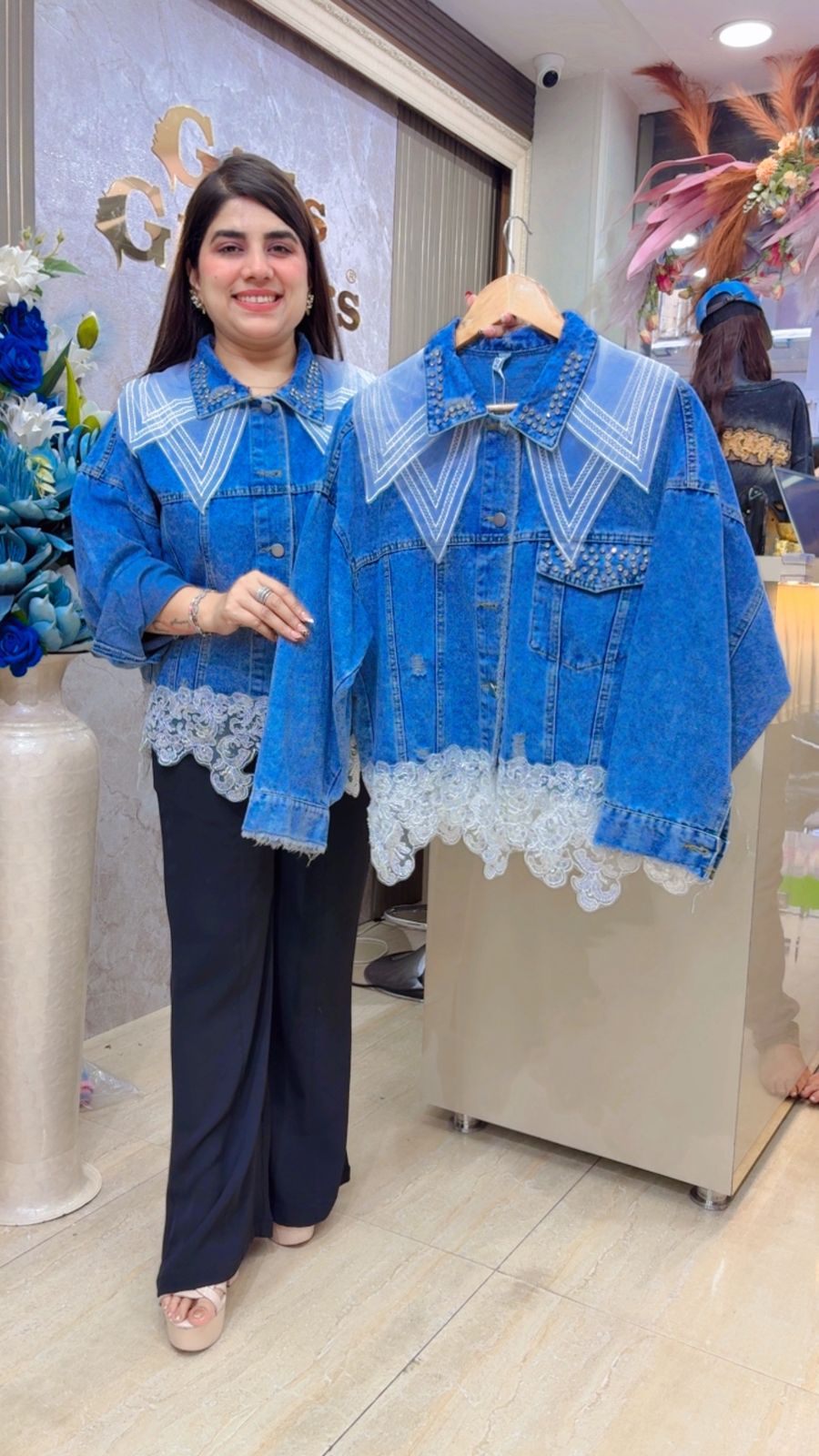 BEAUTIFUL DENIM JACKET GGR5527 Girls Glitters