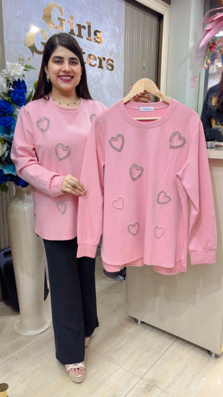 BEAUTIFUL HEART DESIGNER T-SHIRT GGR5530 Girls Glitters