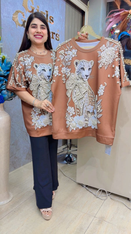 BEAUTIFUL PREMIUM LEOPARD DESIGNER TOP GGR5531 Girls Glitters