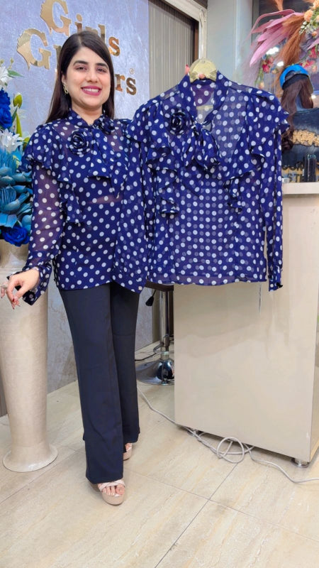 BEAUTIFUL SHIFFON POLKA TOP Girls Glitters