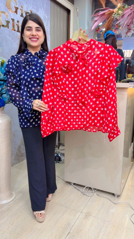BEAUTIFUL SHIFFON POLKA TOP Girls Glitters