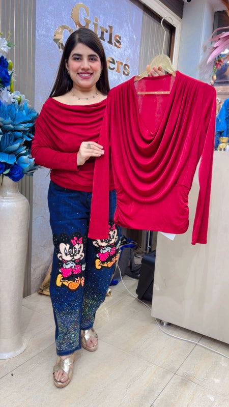 BEAUTIFUL PREMIUM ROUNDOFF COLLAR TOP GGR5547 Girls Glitters