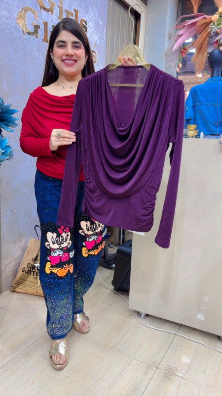 BEAUTIFUL PREMIUM ROUNDOFF COLLAR TOP GGR5547 Girls Glitters
