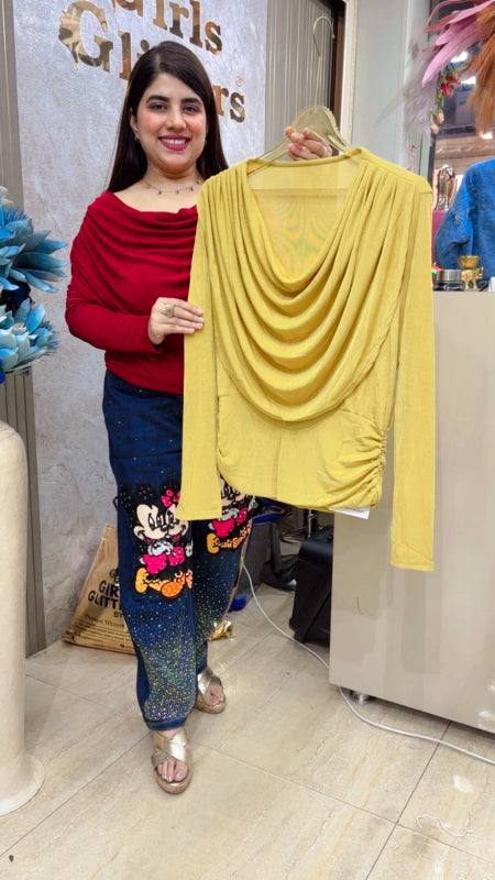 BEAUTIFUL PREMIUM ROUNDOFF COLLAR TOP GGR5547 Girls Glitters