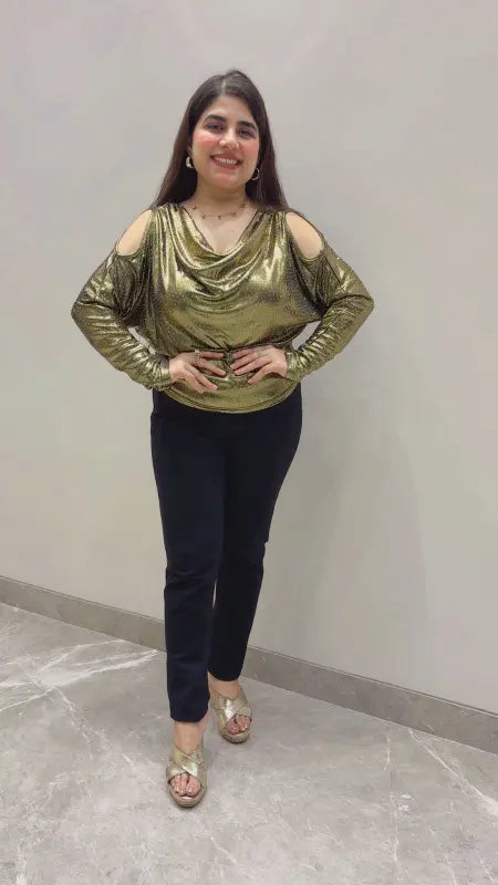 BEAUTIFUL PREMIUM COLD SHOULDER TOP GGR5615 Girls Glitters