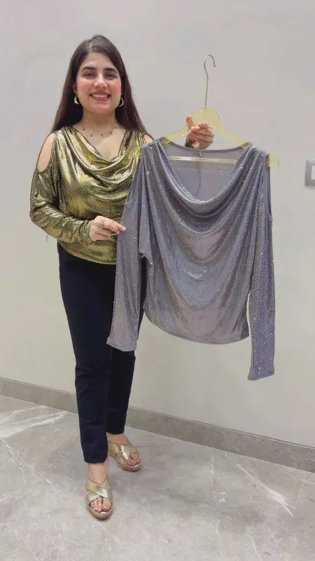 BEAUTIFUL PREMIUM COLD SHOULDER TOP GGR5615 Girls Glitters