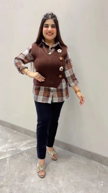 BEAUTIFUL PREMIUM SHIRT WITH SHRUG GGR5618 Girls Glitters