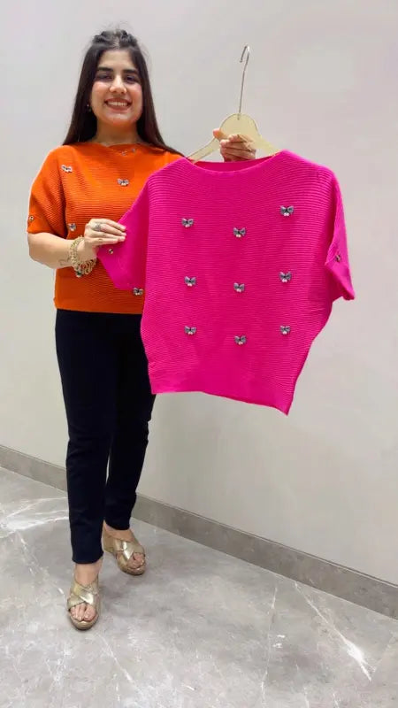 BEAUTIFUL PREMIUM SHORT SLEEVE TOP GGR5635 Girls Glitters