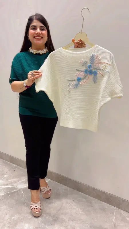 BEAUTIFUL PREMIUM FLOWER DESIGNER T-SHIRT TOP GGR5644 Girls Glitters