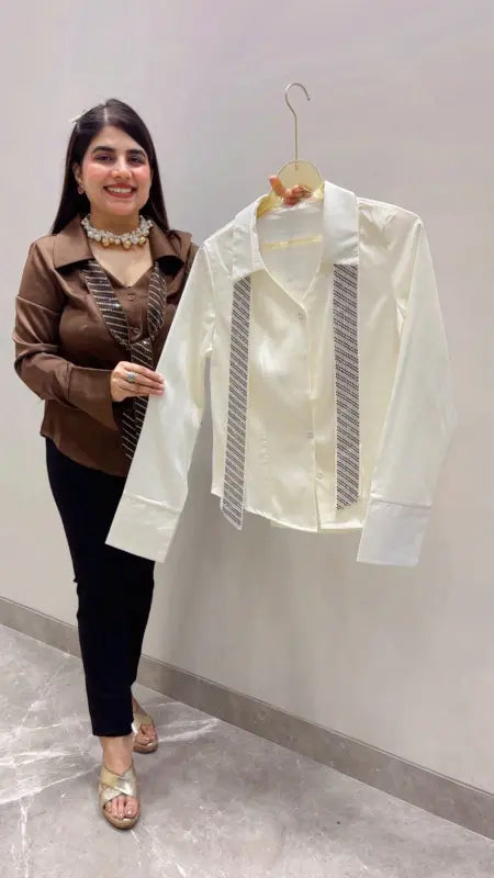 BEAUTIFUL PREMIUM DESIGNER SHIRT WITH ROP BELT GGR5645 Girls Glitters