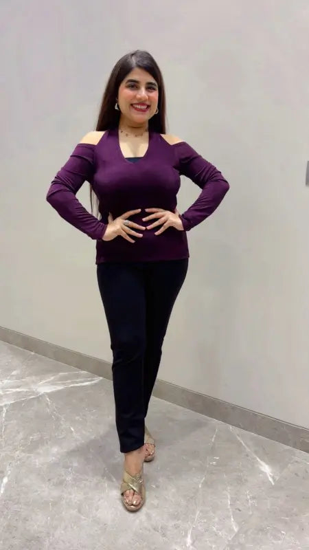 BEAUTIFUL PREMIUM COLD SHOULDER TOP GGR5652 Girls Glitters