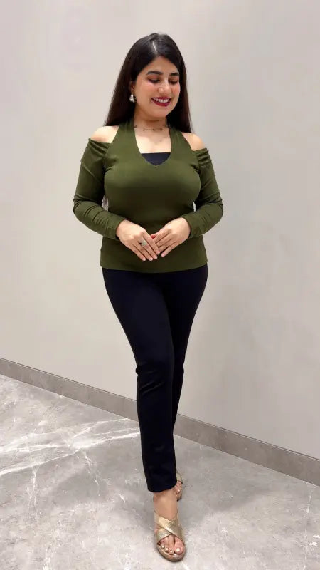 BEAUTIFUL PREMIUM COLD SHOULDER TOP GGR5652 Girls Glitters