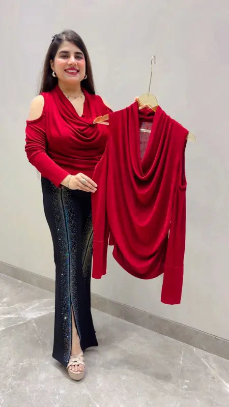 BEAUTIFUL PREMIUM COLD SHOULDER TOP GGR5656 Girls Glitters