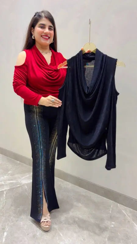 BEAUTIFUL PREMIUM COLD SHOULDER TOP GGR5656 Girls Glitters
