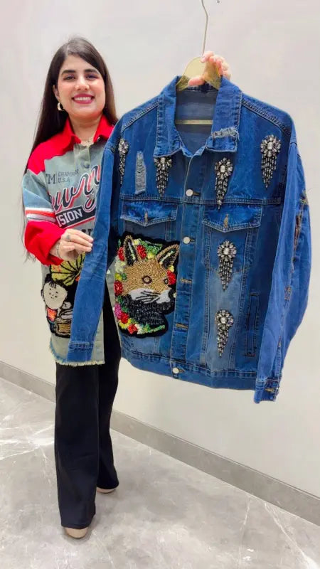 BEAUTIFUL PREMIUM DENIM JACKET GGR5675 Girls Glitters