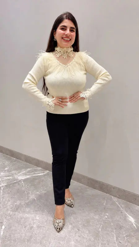BEAUTIFUL PREMIUM DESIGNER TOP WITH NECKLINE GGR5683 Girls Glitters