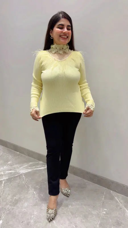 BEAUTIFUL PREMIUM DESIGNER TOP WITH NECKLINE GGR5683 Girls Glitters