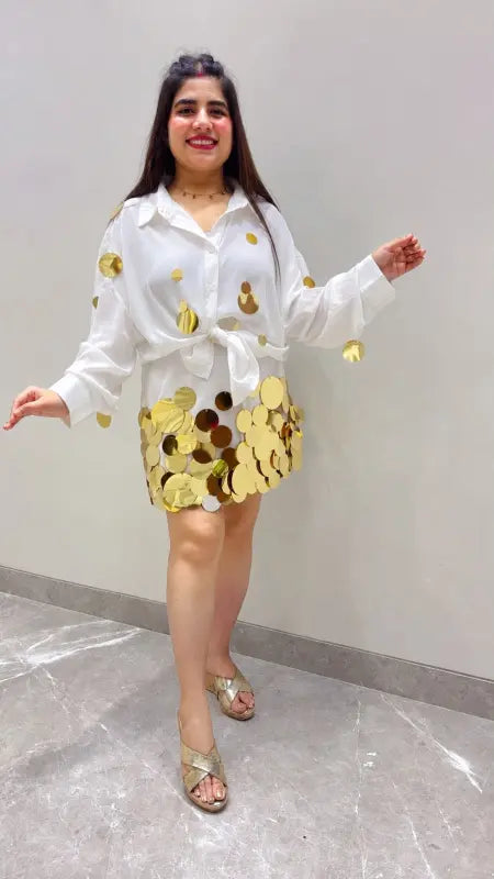 BEAUTIFUL PREMIUM SEQUENCE SKIRT TOP SET GGR5694 Girls Glitters