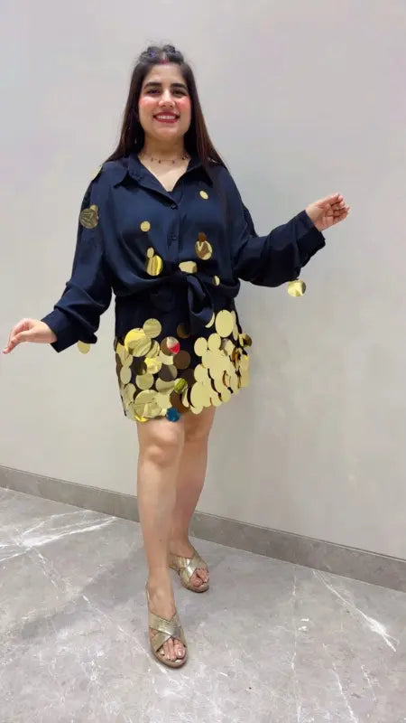 BEAUTIFUL PREMIUM SEQUENCE SKIRT TOP SET GGR5694 Girls Glitters