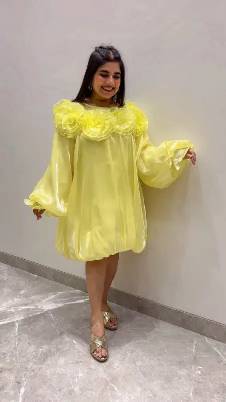 BEAUTIFUL FLORAL ORGANZA MINI DRESS GGR5696 Girls Glitters