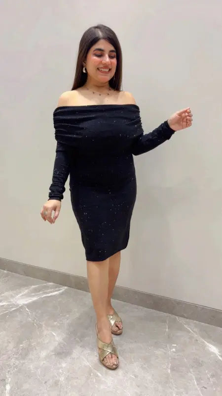 BEAUTIFUL PREMIUM PARTY WEAR OFF SHOULDER DRESS GGR5702 Girls Glitters