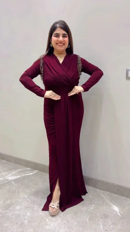 BEAUTIFUL WRAP STYLE GOWN DRESS GGR5707 Girls Glitters