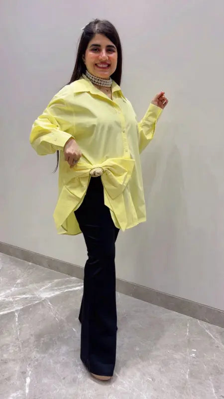 BEAUTIFUL IMPORTED SHIRT WITH KNOT STYLE GGR5719 Girls Glitters